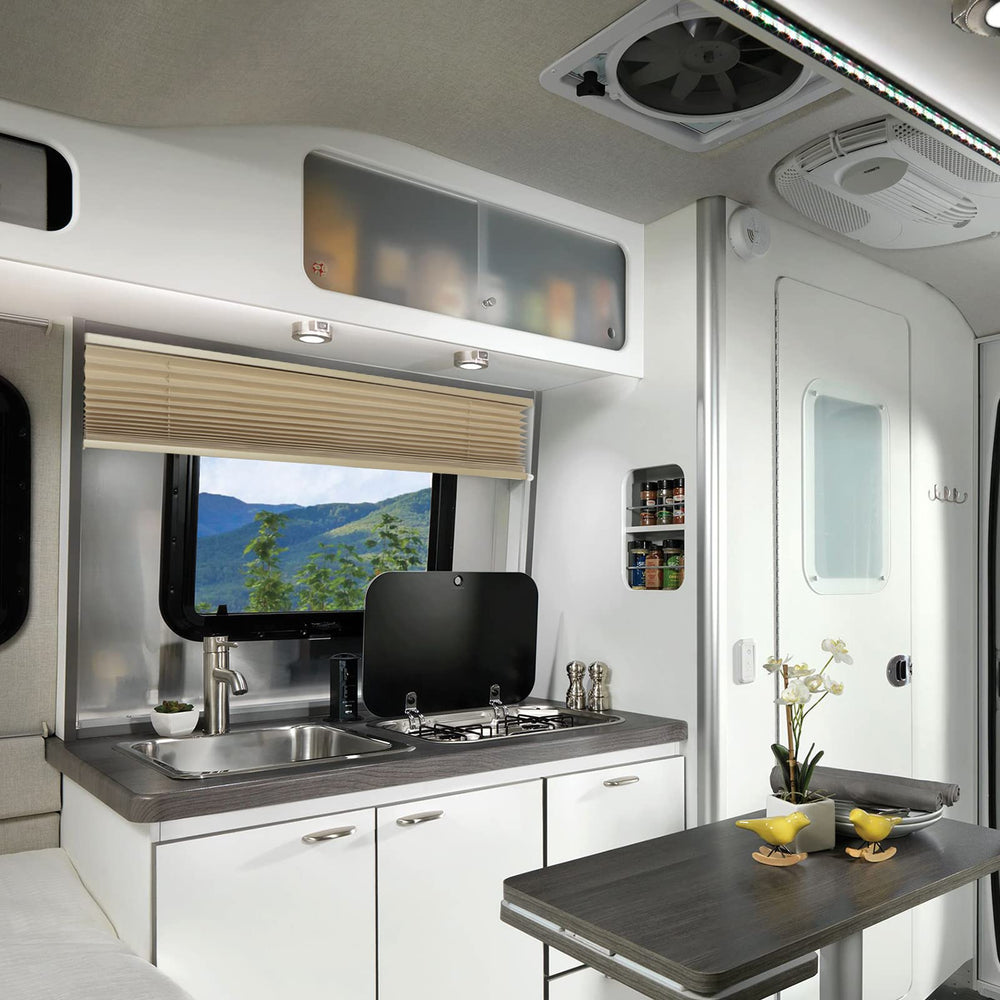 NOVINO RV blinds block UV rays to protect interiors from fading.