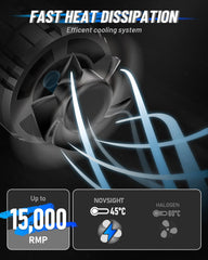 NOVSIGHT H4 bulbs cool white beam shows crisp visibility in 6500K color.