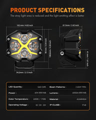 NOVSIGHT X-Series pod lights are weatherproof for rain and mud