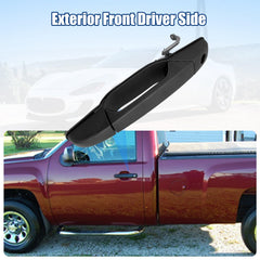 NPAUTO driver door handle close-up in black highlights premium material and precise fit.