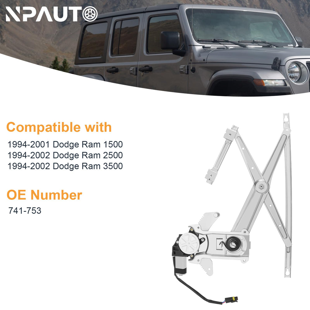 NPAUTO Dodge Ram left window regulator with motor supports quiet operation.