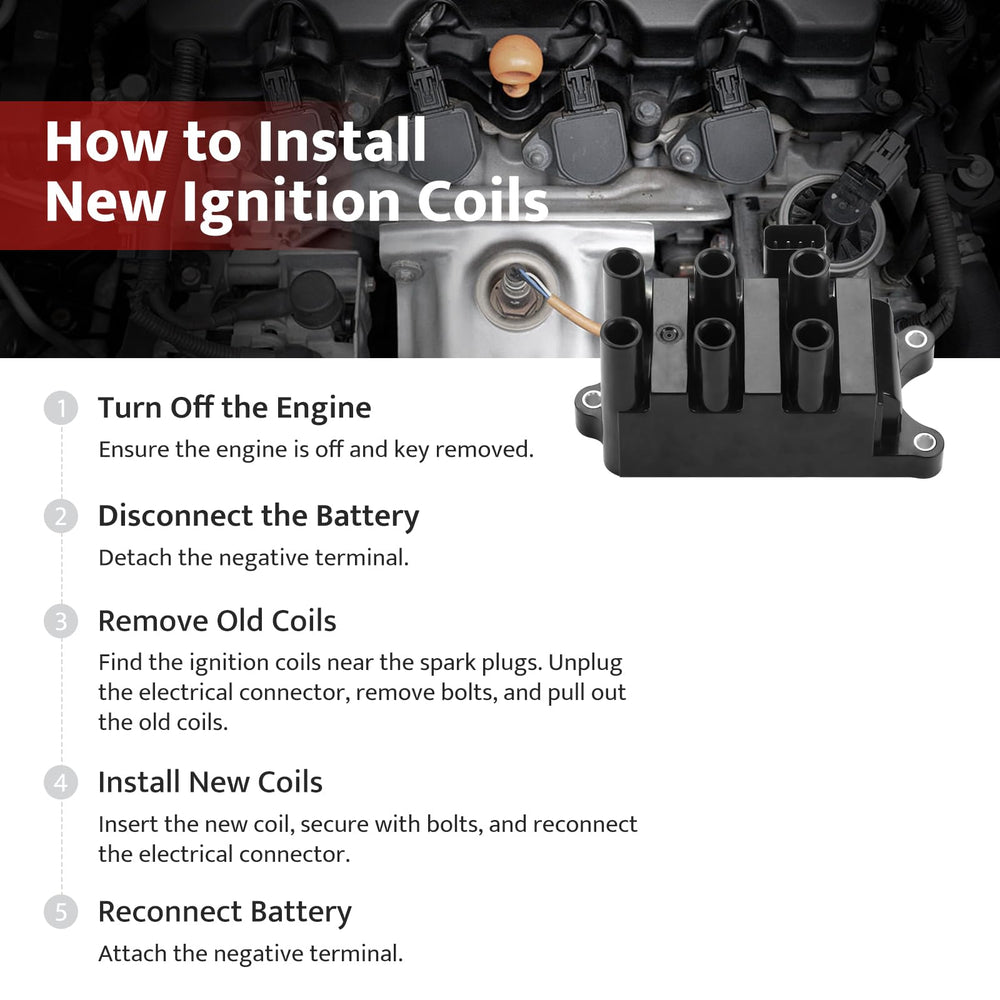 NPAUTO ignition coil pack for Ford Freestar 3.9/4.2L V6 helps stable idle and performance