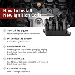 NPAUTO ignition coil pack for Ford Freestar 3.9/4.2L V6 helps stable idle and performance