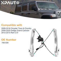 NP Auto Ram C/V front-left regulator with motor improves cargo van window control.