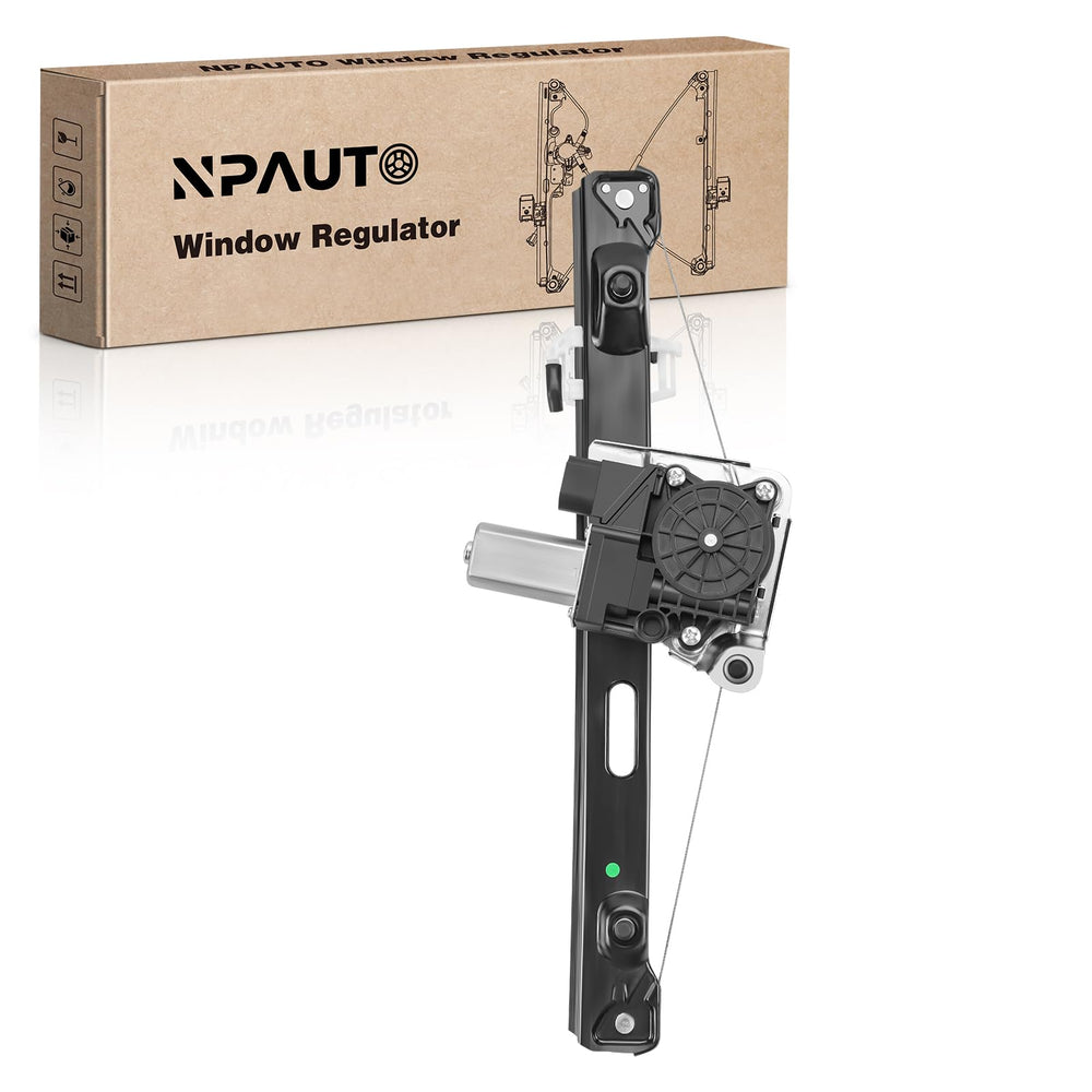NPAUTO rear passenger window regulator motor for BMW E90 right side, smooth operation.