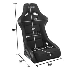 NRG-FRP-301 black seat cover emphasizes sleek appearance and durability.