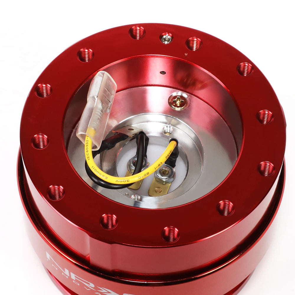 NRG Innovations SRK-200RD-TI universal-fit image confirms broad steering wheel compatibility.