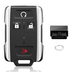 Nrgedzam 4-button remote fob front view for Silverado and Canyon with quick access features
