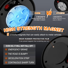 Nrgedzam magnetic emergency light for vehicles sticks firmly and protects paint at high speeds.