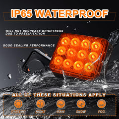 Nrgedzam waterproof strobe light withstands rain and snow for reliable warnings.