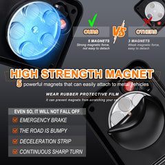 Nrgedzam wireless amber strobe light for vehicles with USB charging.