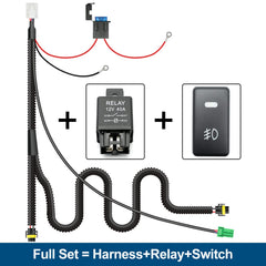 NSLUMO harness with OEM-style switch for seamless fog-light control.