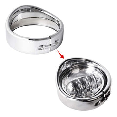 Close-up of NTHREEAUTO chrome fog-light trim ring showing anti-scratch finish