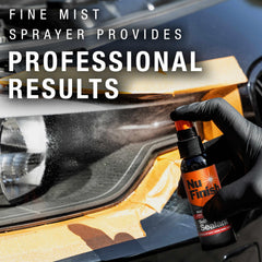 Nu Finish kit contents display includes wipes and sealant for DIY restoration.