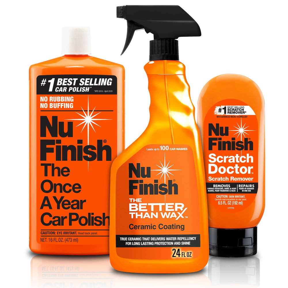 Nu Finish Scratch Doctor remover repairing scratches on a glossy paint surface