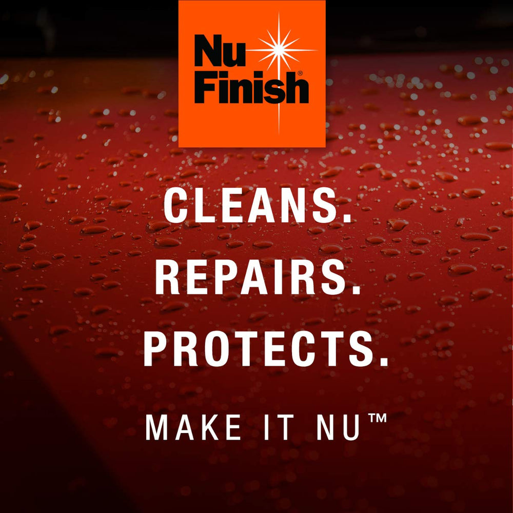 Apply Nu Finish spray under sun or shade for convenient detailing.