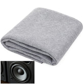 Nuanchu light gray underfelt carpet protects speaker boxes and floors.