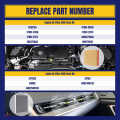 NuFlySic CF11183 cabin filter with compatibility labels and model references.