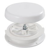 NuFlySic RV roof mushroom vent white top view for enhanced airflow