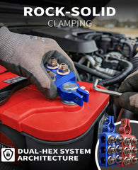 NUOVEPE hard-anodized corrosion-resistant surface in engine bay.
