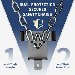 NUOVEPE one-click lockdown button enables fast securing of the coupler.