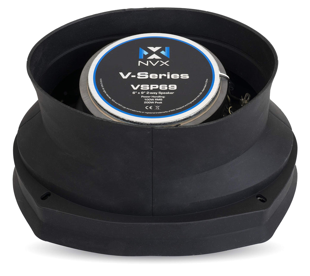 NVX XBAF68 front mounting depth detail showing 1-1/4 inch spec.