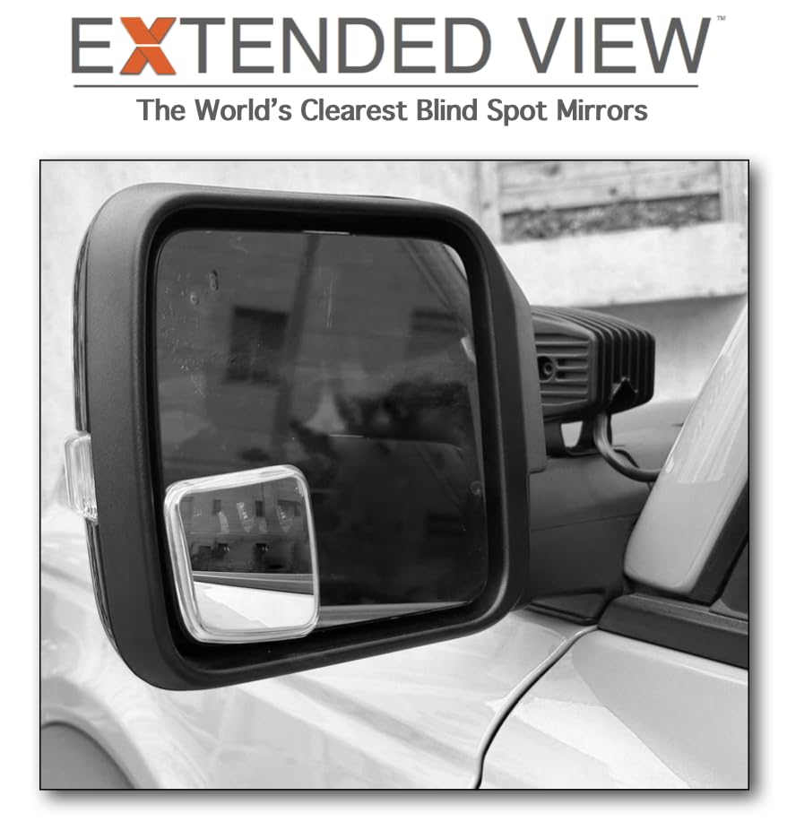 Polished polycarbonate base provides durable, stable mounting for the mirrors.