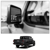 NXTGEN Extended View left mirror on Jeep Gladiator improves visibility.
