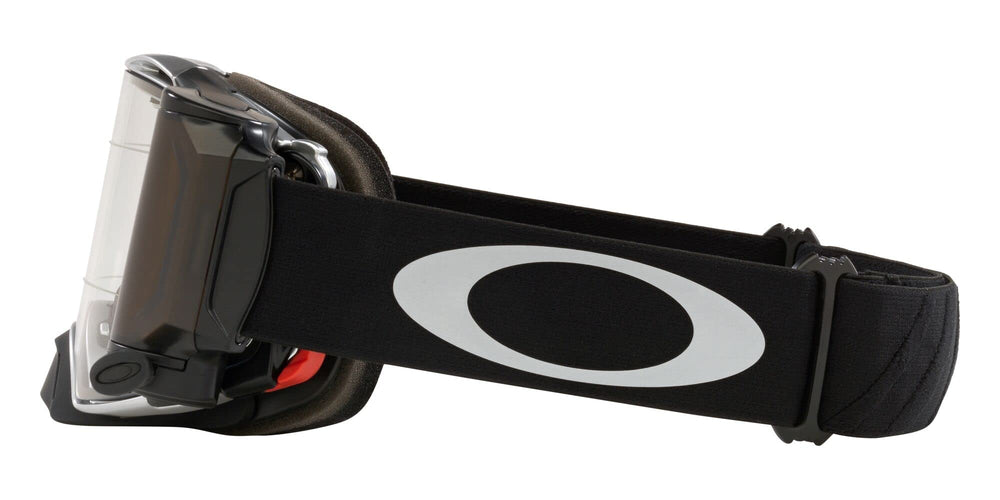 Oakley Airbrake MX goggles with clear roll-off for quick debris removal on the track