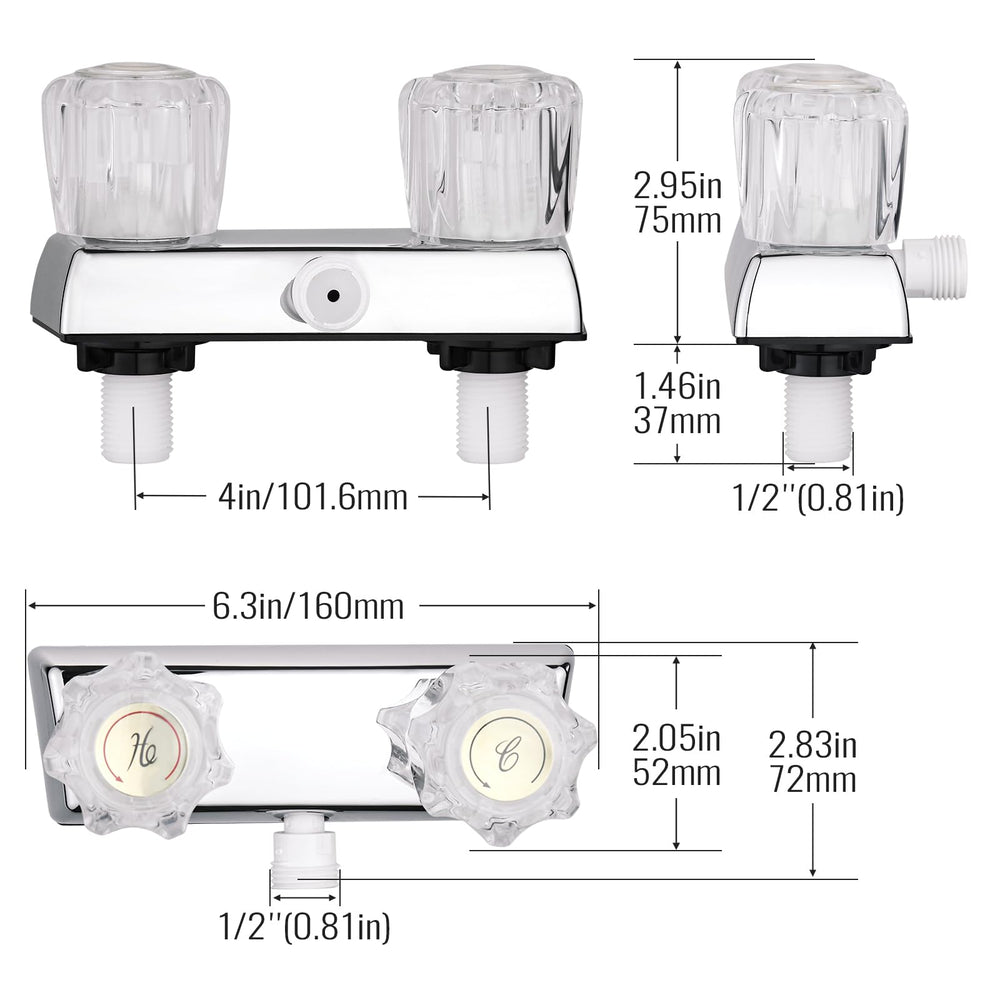 OasisFlow Camper Shower Faucet ABS body provides lightweight, durable performance on the road.