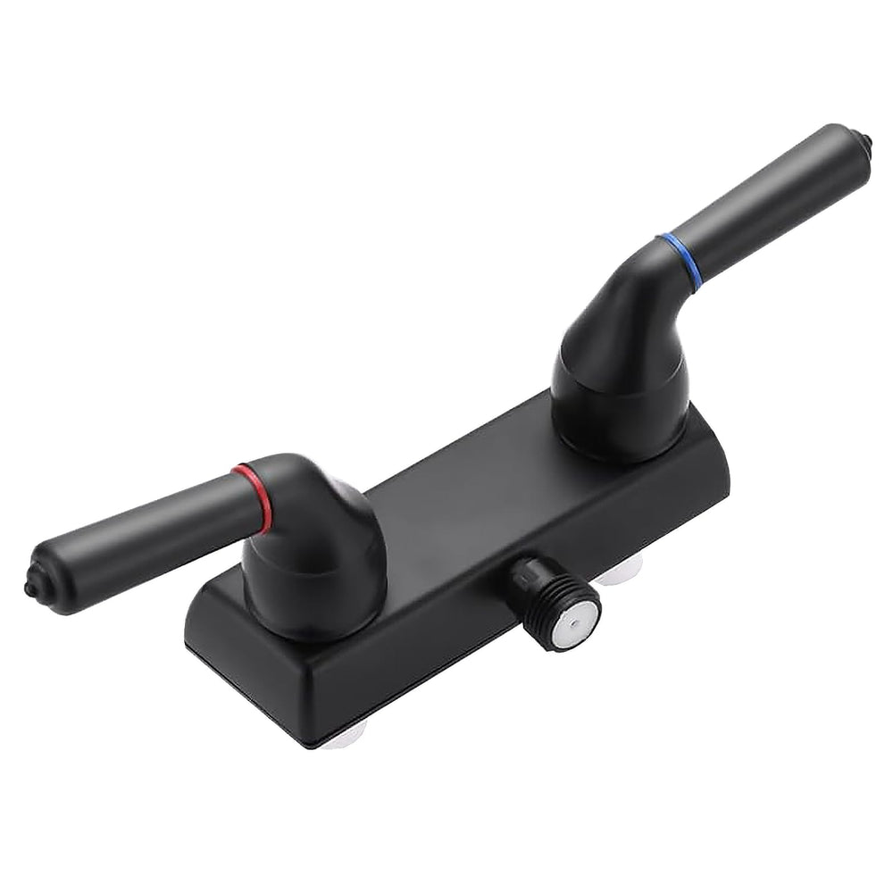 OasisFlow RV shower faucet 4-inch in matte black for compact RV bathrooms