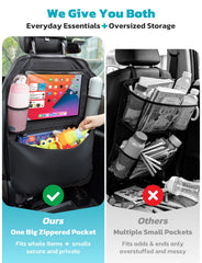 Oasser bottom zipper pocket storing magazines and snacks neatly