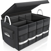 Oasser trunk organizer folded-top view demonstrates sturdy lid for secure storage