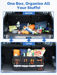 Oasser trunk organizer dustproof cover protects valuables from sun and dust.