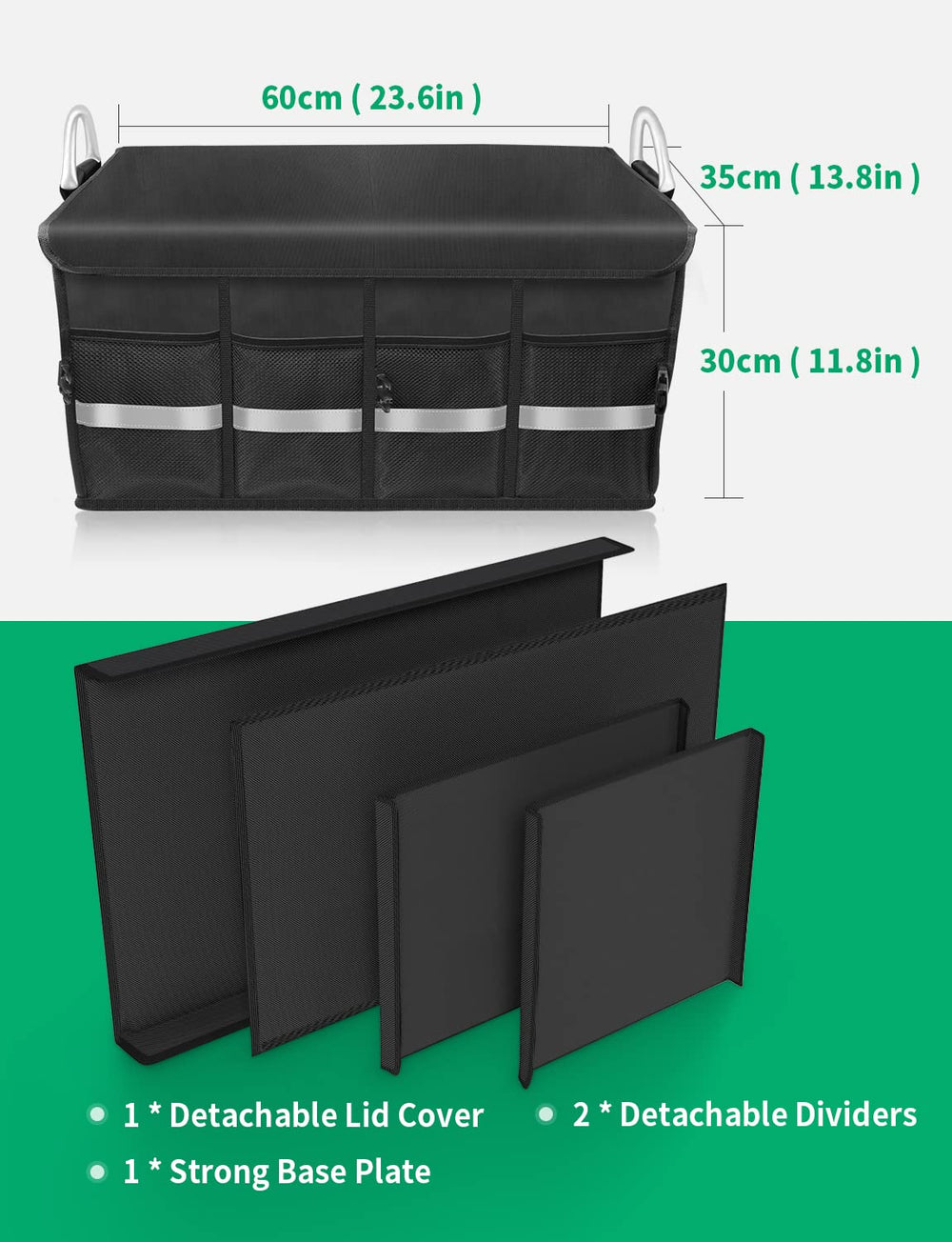 Oasser trunk organizer waterproof fabric withstands daily spills