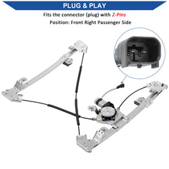 Obaee 741-431 front-right assembly with motor supports smooth window action.