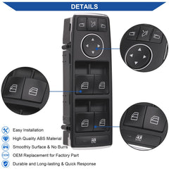 Obaee front driver window switch supports Mercedes C class and E class models, simplifying compatibility checks.