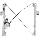 Obaee front-left regulator assembly view for GM trucks—reliable operation.