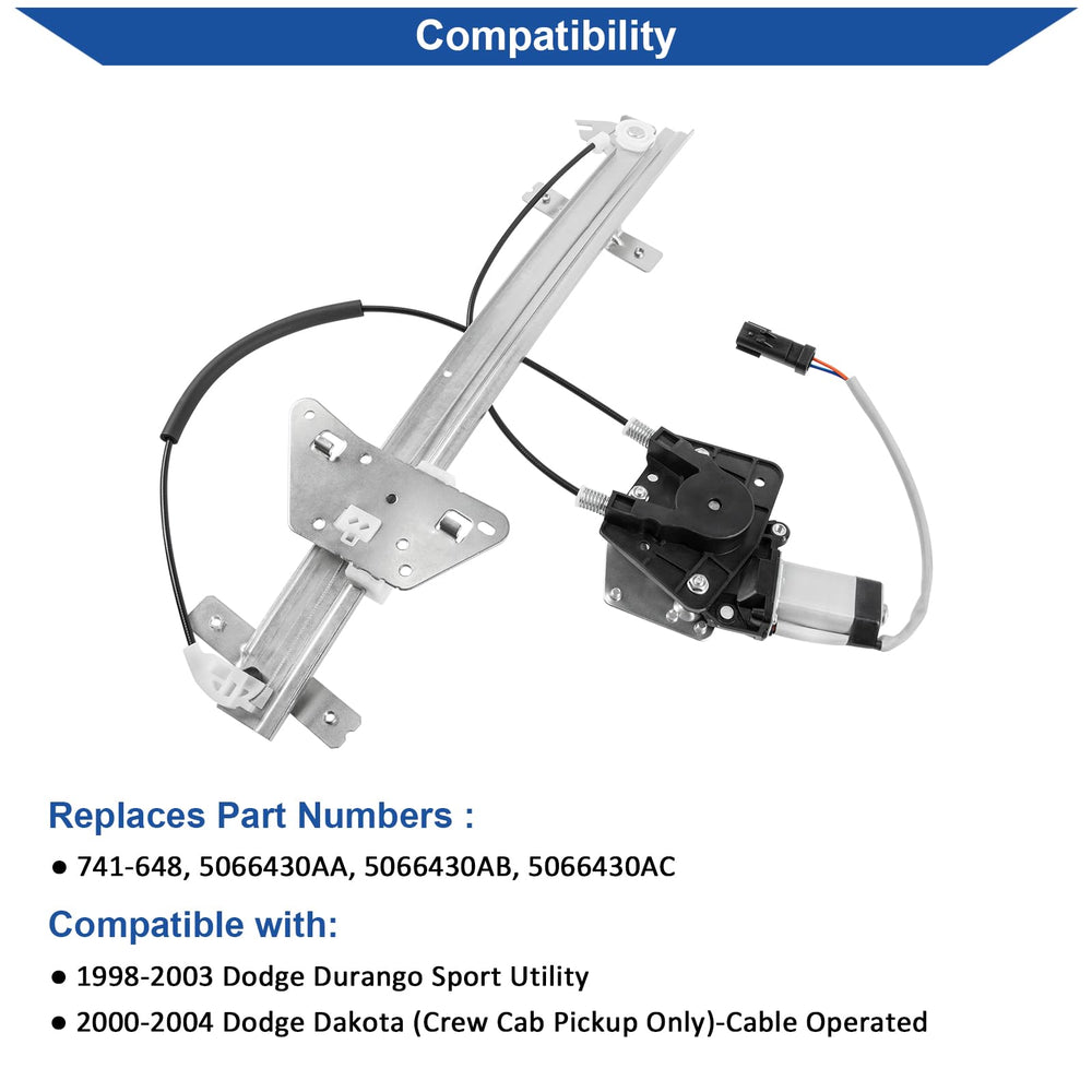 Obaee front-right power motor for Dodge Dakota supports quiet, reliable window movement