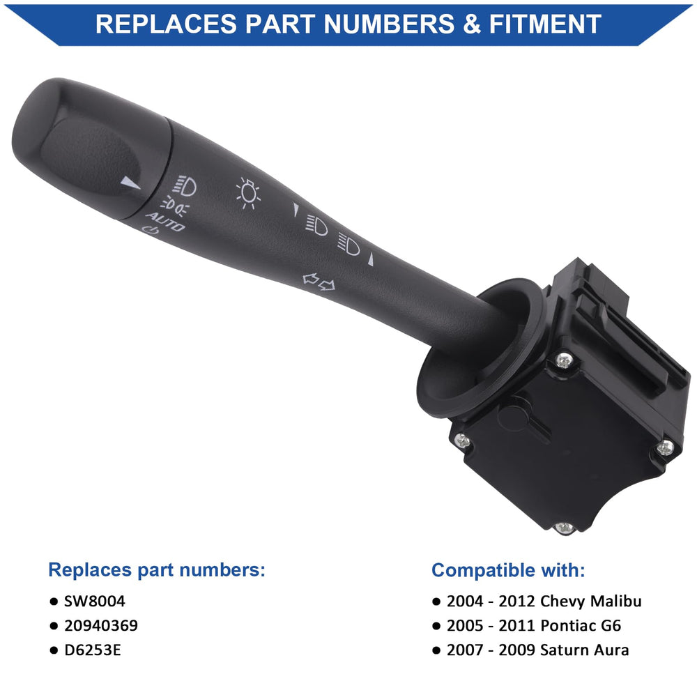 Obaee turn signal switch for Pontiac G6 front view; restores full lighting function.