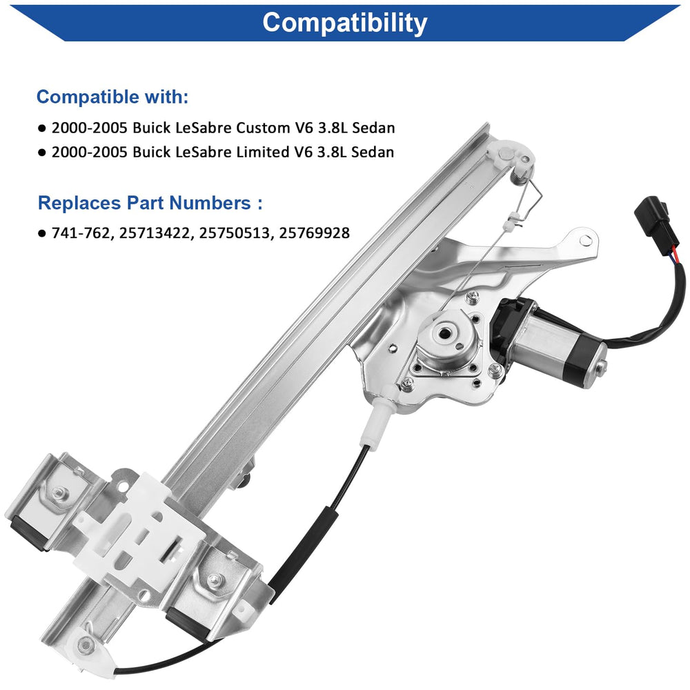 Obaee window regulator motor assembly front left supports reliable power window function.