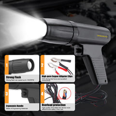 OBDMONSTER ignition timing light side view with inductive clamp ensures secure connection