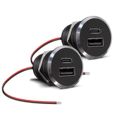 Obeaming 12V USB outlet with dual fast-charge front view for on-the-go power.