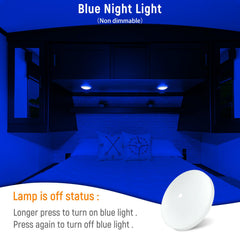 Obeaming blue nightlight LED adds gentle glow for nighttime use.