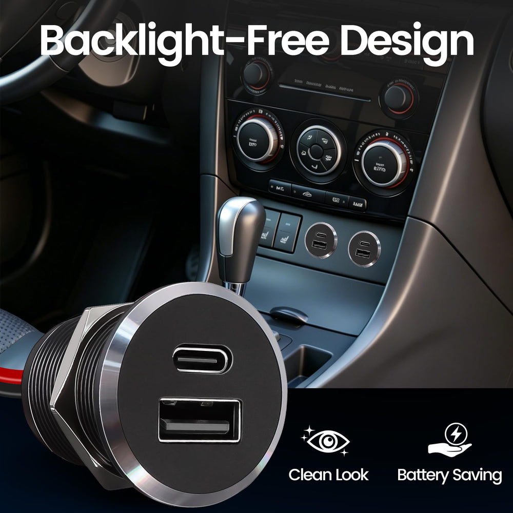 Obeaming recessed mount faceplate for a clean, factory-like interior finish.