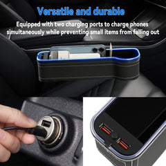 Obvade seat gap organizer with USB charging powers devices during long trips.