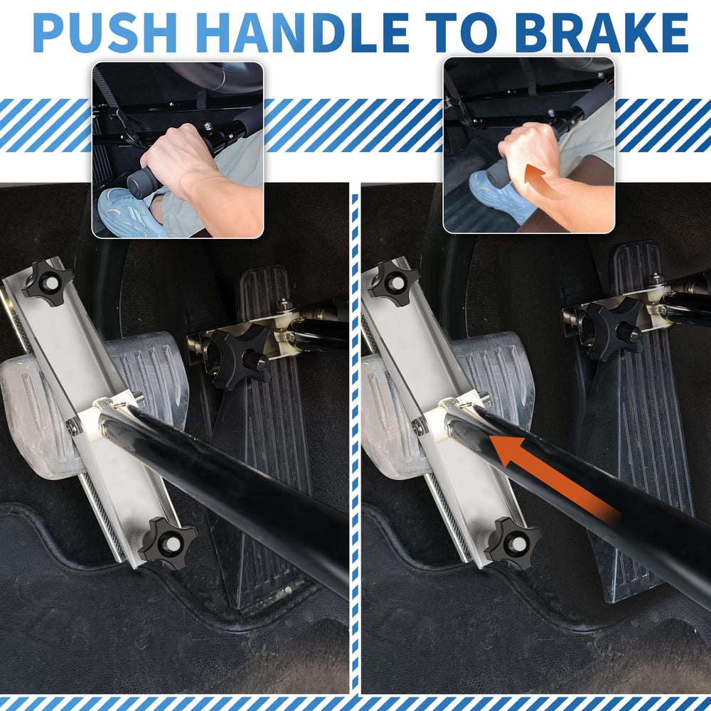 Durable all-metal OceanicEcho hand controls in a car interior.