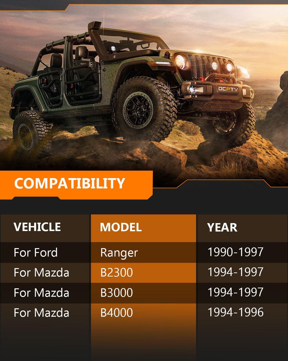 OCPTY front shocks for Mazda B2300 deliver confident handling.