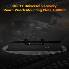 OCPTY heavy-duty universal winch mounting bracket, front view, ensuring secure installation during adventures.