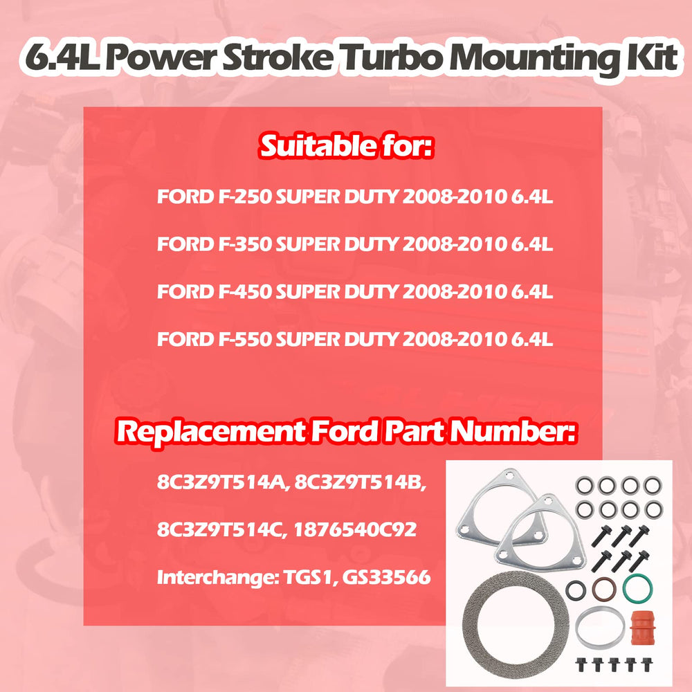OCTAOR Turbo Mounting Seal Kit gasket set close-up emphasizes stainless steel quality for durability.